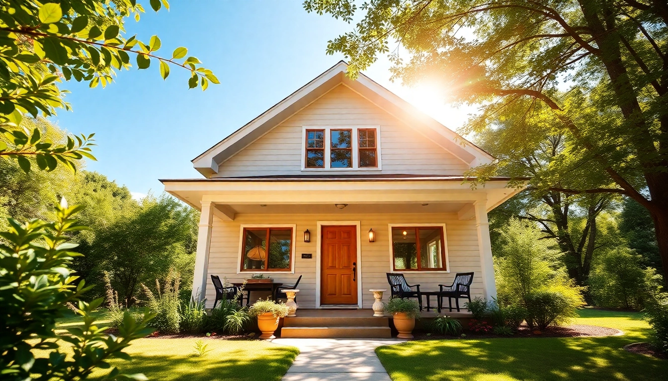 Explore stunning airbnb houses for sale featuring a charming porch surrounded by lush greenery.