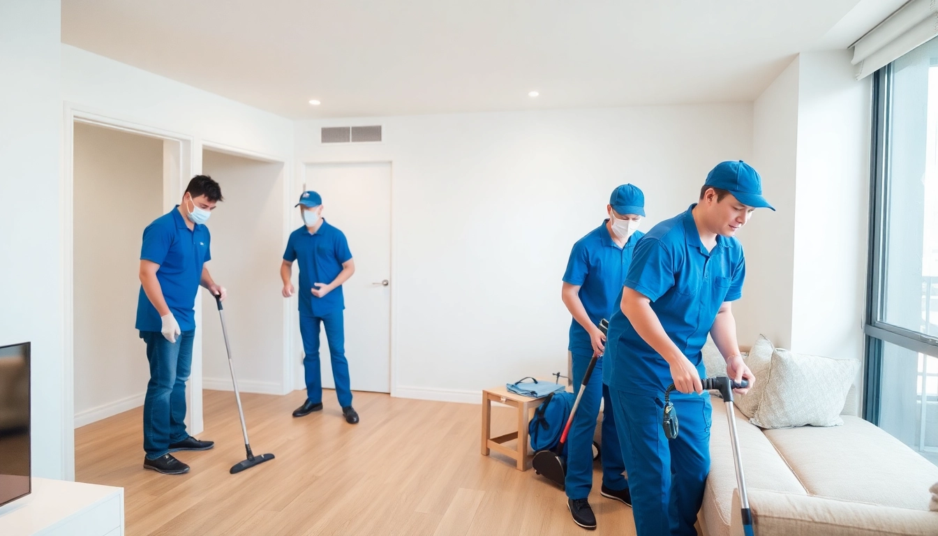 Professional team providing bond cleaning services in Brisbane ensuring a spotless finish.