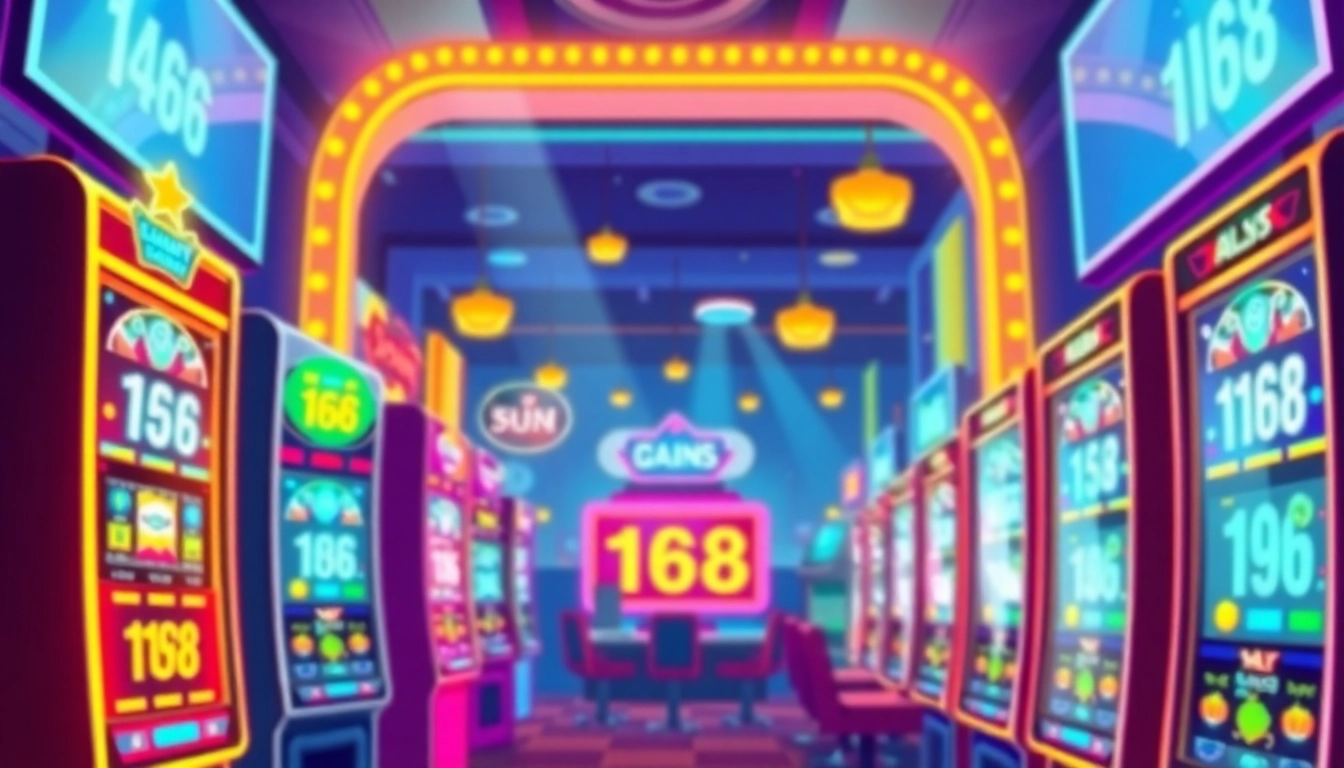 Experience สล็อต168 in action with exciting slot machines lighting up the casino floor.