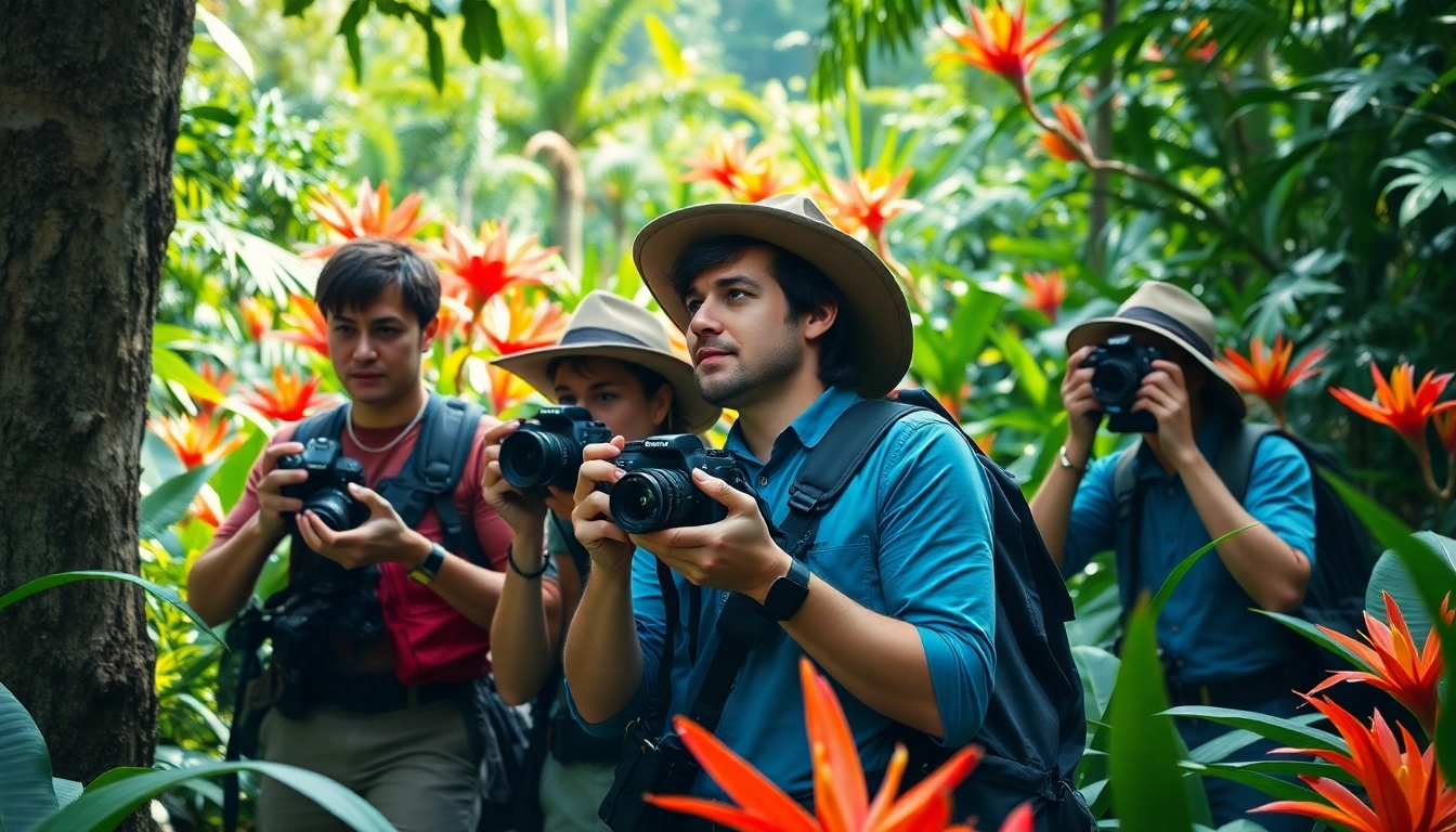 Wildlife research team from www.sudswild.com capturing vibrant biodiversity in a rainforest.