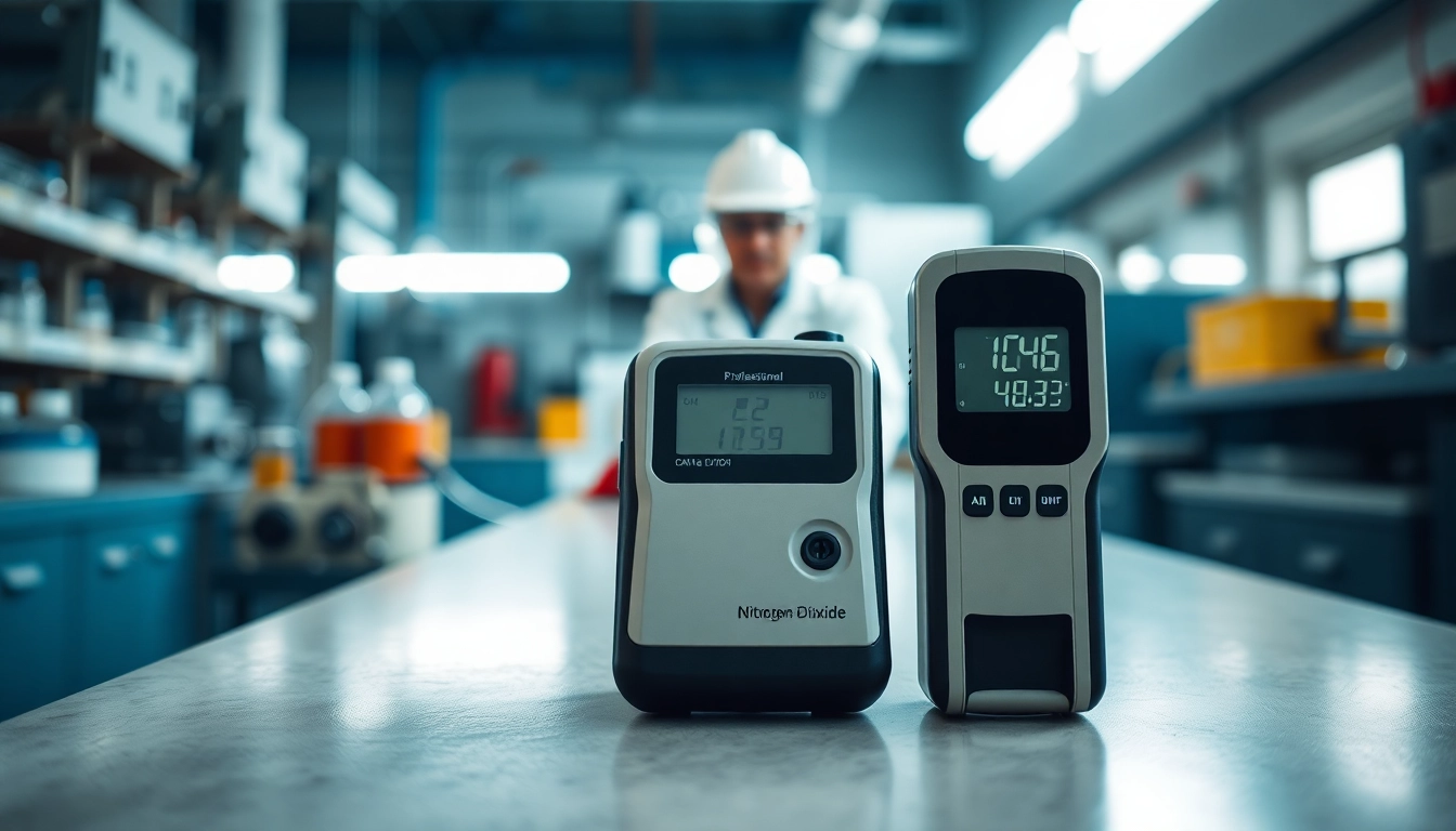 Check advanced features of the Nitrogen Dioxide gas detector in a laboratory setting.