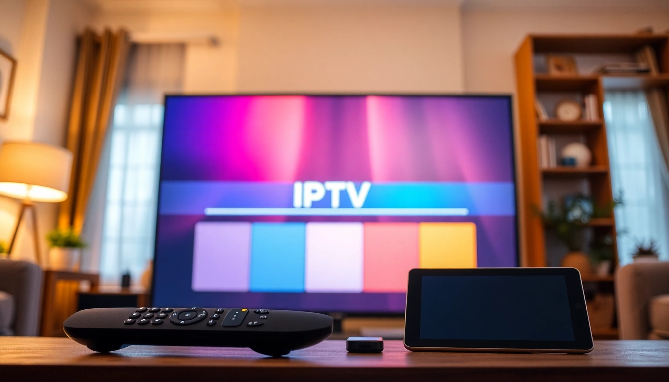 Configure the IPTV test line on a smart TV in a cozy setting.