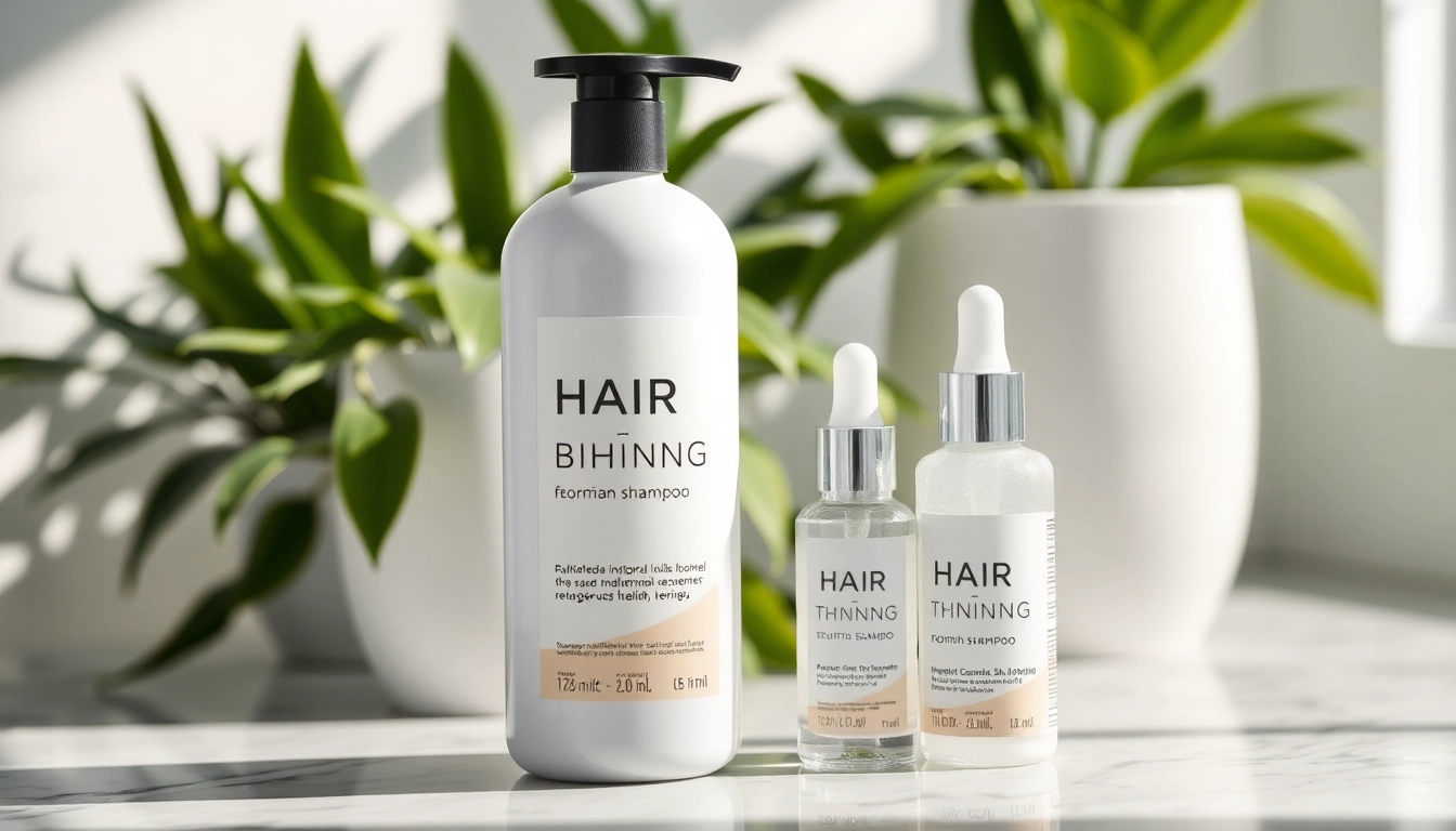 Revitalize your hair with our effective hair thinning shampoo and luxurious serum set.