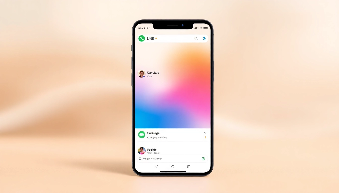 Download the LINE desktop app with a sleek interface showcasing user-friendly features and vibrant colors.