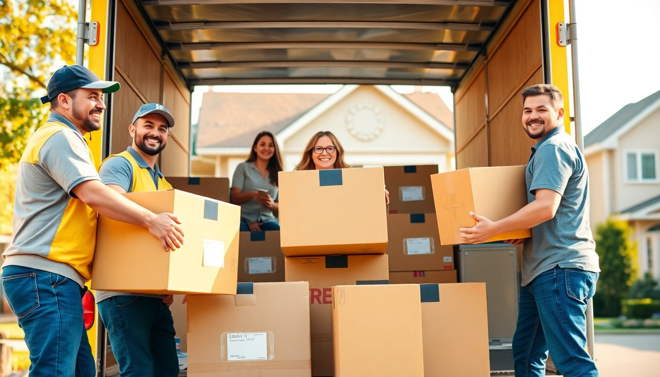 Efficient Cheap movers helping a family load their belongings into a moving truck.
