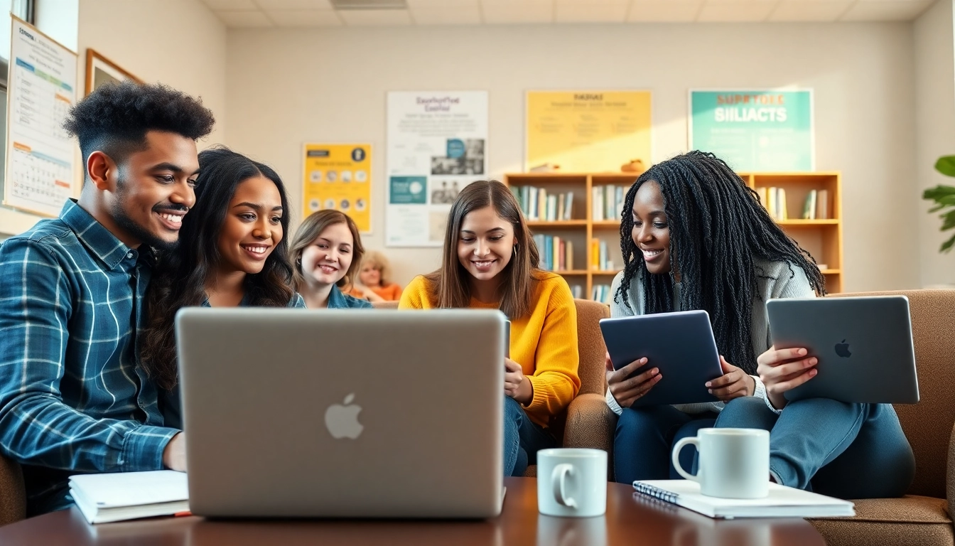 Students participating in an online course for texas college bridge with supportive learning tools.
