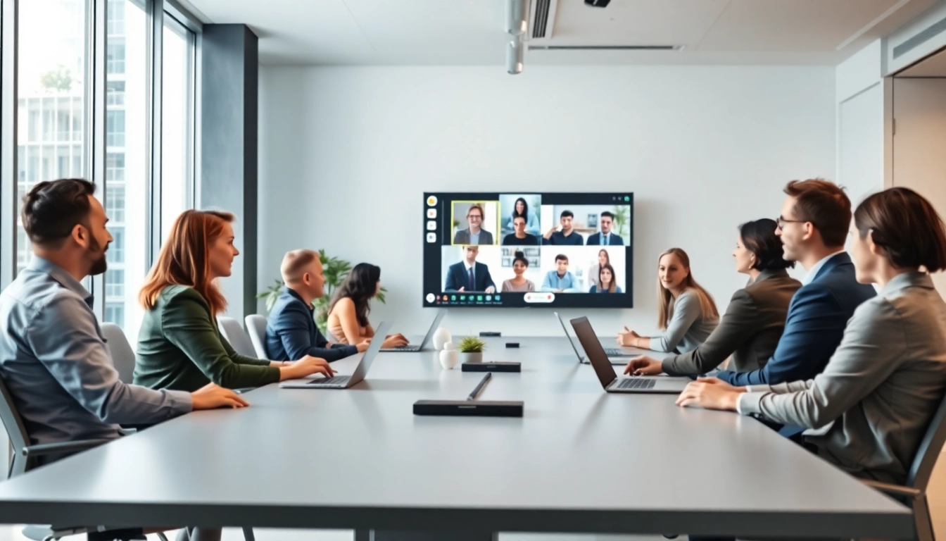 Engaging video conferencing meeting with participants discussing strategies.