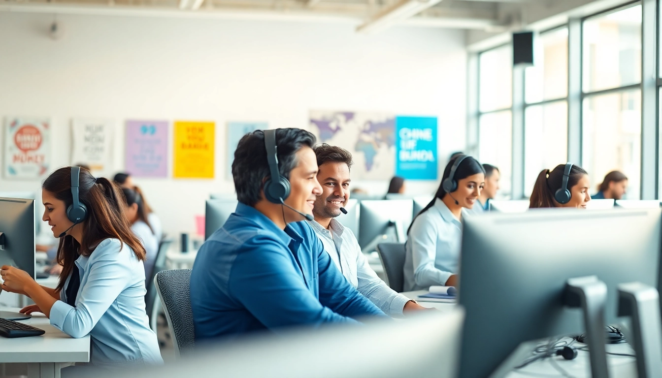 Engaged call center agents working in Tijuana, illustrating the professional environment and teamwork.