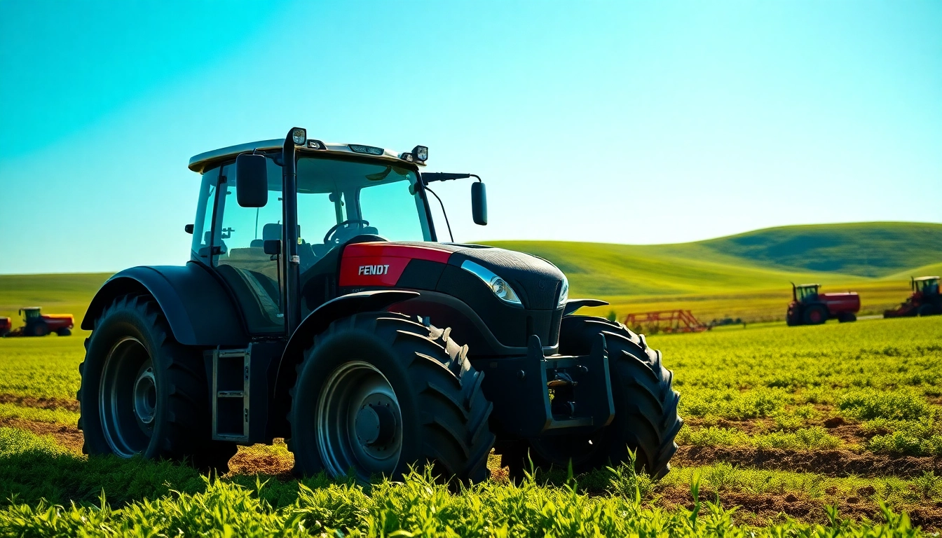 Fendt Traktor im Einsatz in einem grünen Feld mit hellen Farben und professioneller Lichtstimmung.
