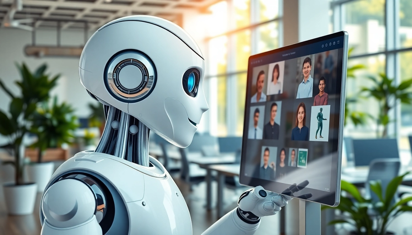 Enhance customer interactions with an AI bot for websites in a modern office.
