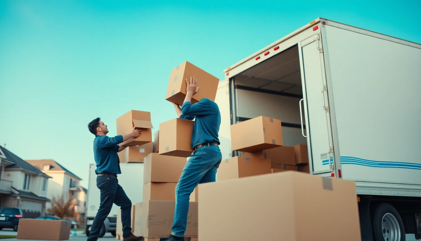 Movers Calgary loading furniture into a truck, showcasing active teamwork and professionalism.