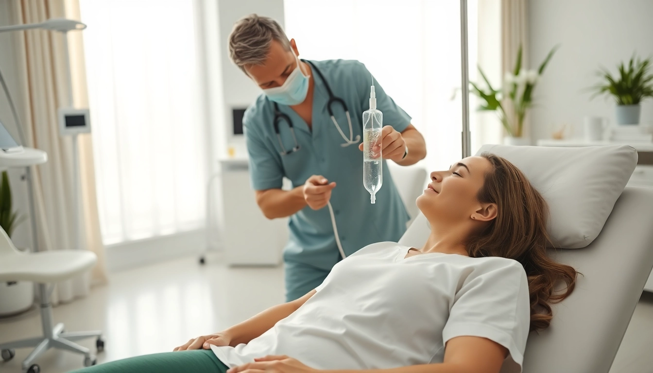 Receive a vegas iv treatment in a serene clinic environment during a hydration therapy session.