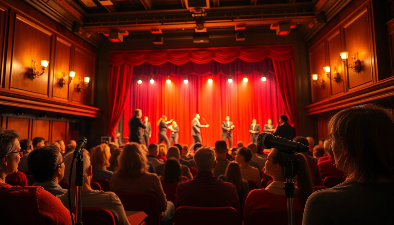 Engaging performance at the firelight theater with actors captivating the audience.